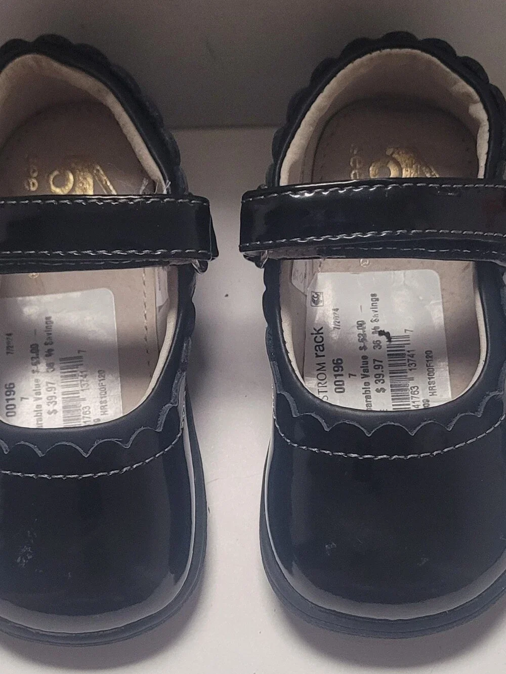 Nordstrom See Kai Run Girls Black Patent Mary Jane Flats with Scalloped Edge